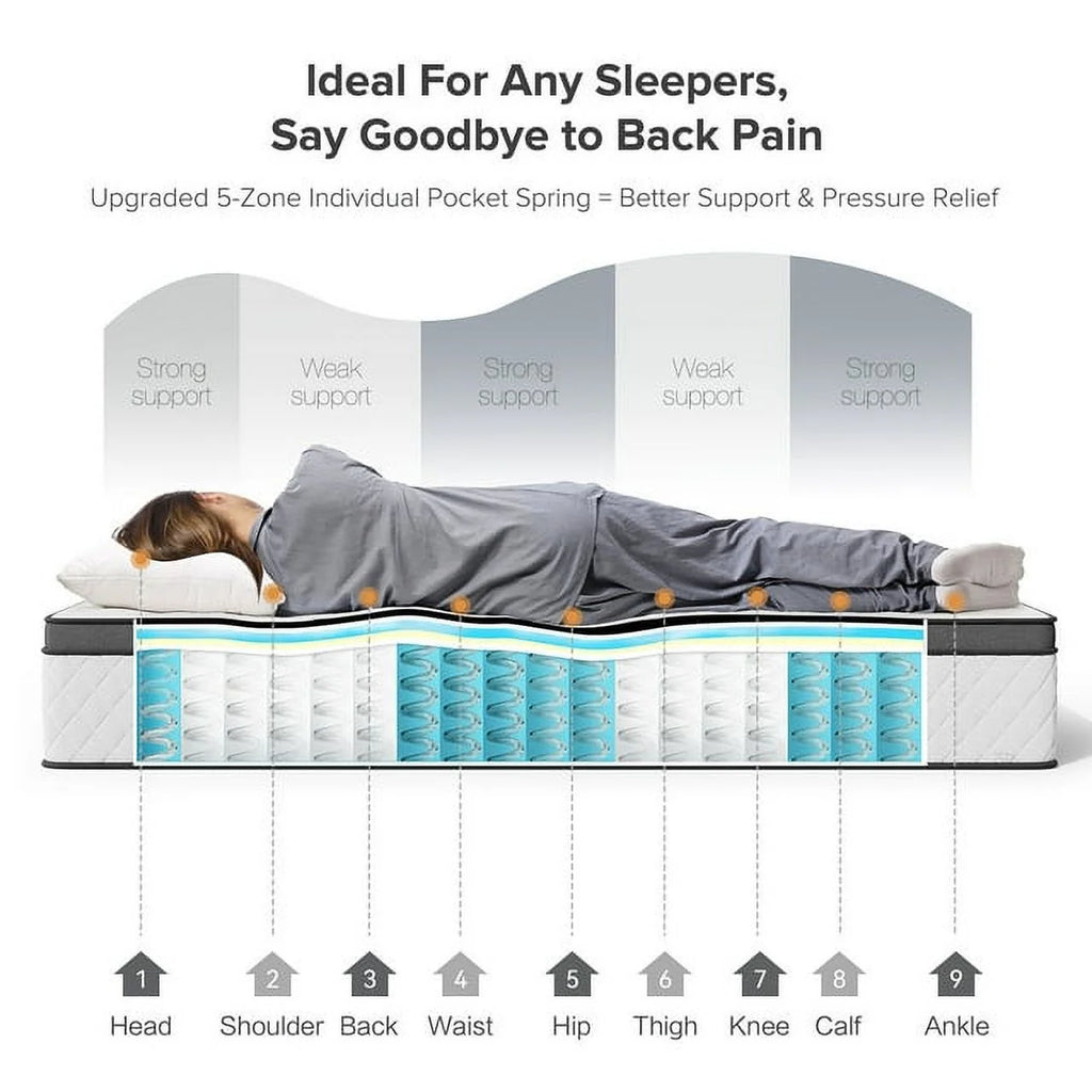 12 Inch Memory Foam Innerspring Hybrid Queen Mattress Y524924