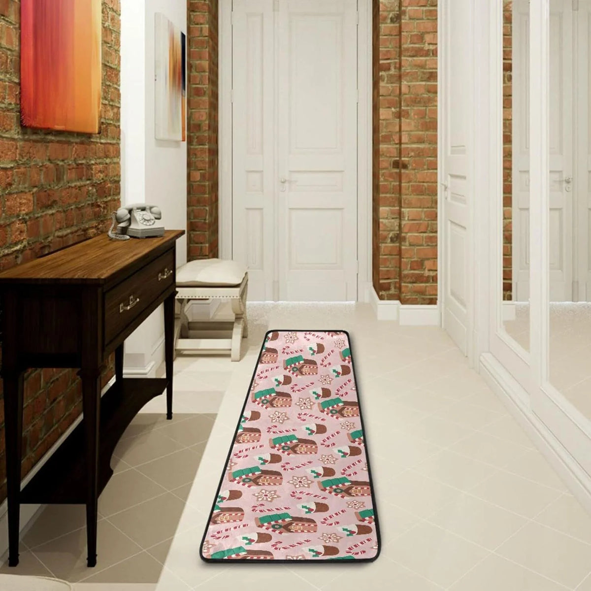 2'x6' Christmas Gingerbread Runner Rug with Rubber Backing Z23608