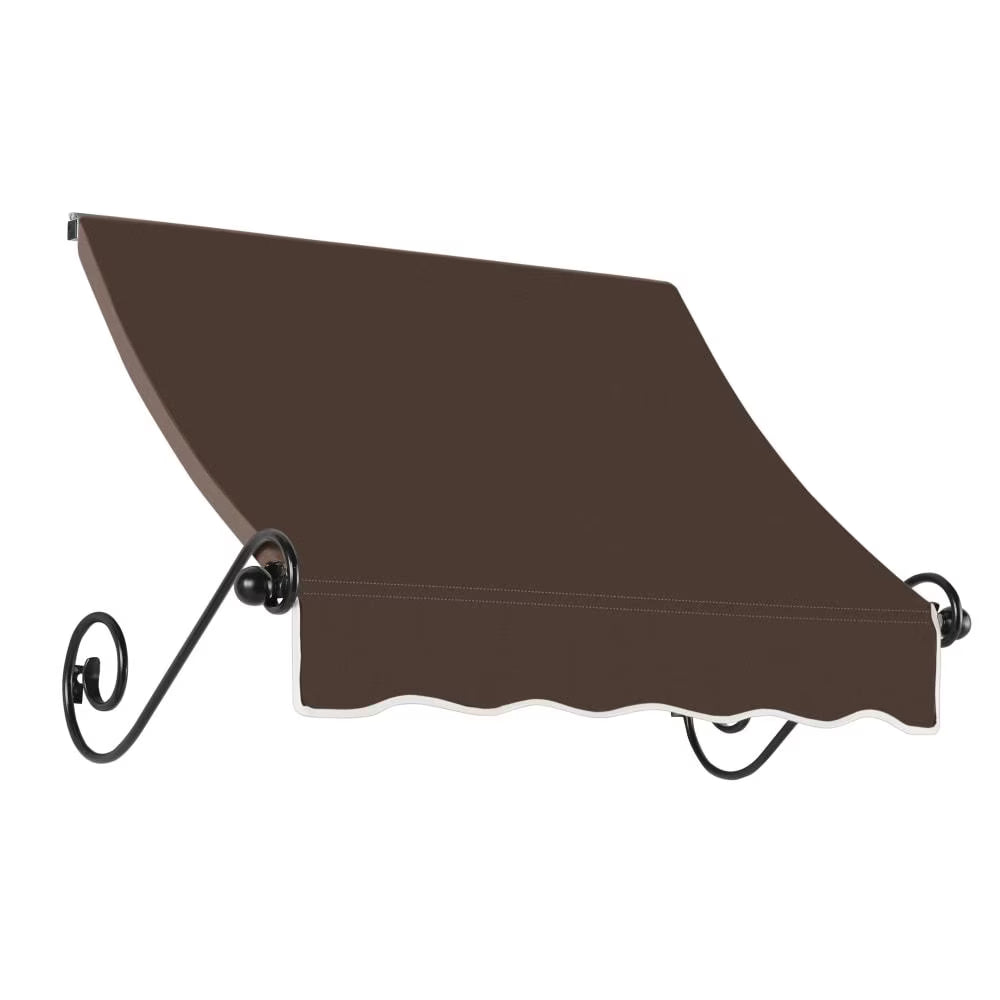 3.375 ft Fixed Awning Acrylic Fabric, Brown L435043