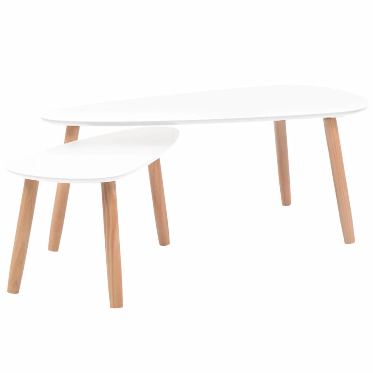 2 Piece Coffee Table Set White Q909619