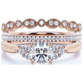 10k Solid Rose Gold Diamond Moissanite Engagement Ring M298404