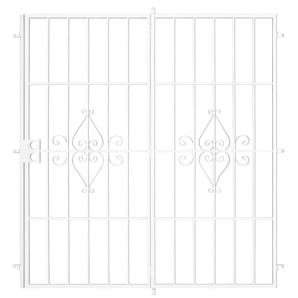 White Projection Mount Outswing Steel Patio Security Door Y529