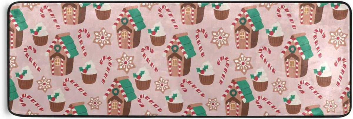 2'x6' Christmas Gingerbread Runner Rug with Rubber Backing Z23608