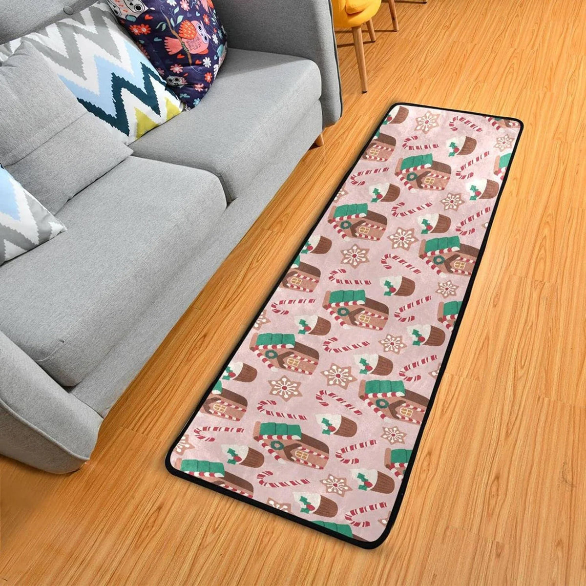 2'x6' Christmas Gingerbread Runner Rug with Rubber Backing Z23608