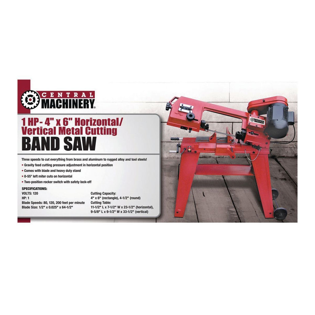 1 HP 4 in. x 6 in. Horizontal/Vertical Metal Cutting Band Saw V725523