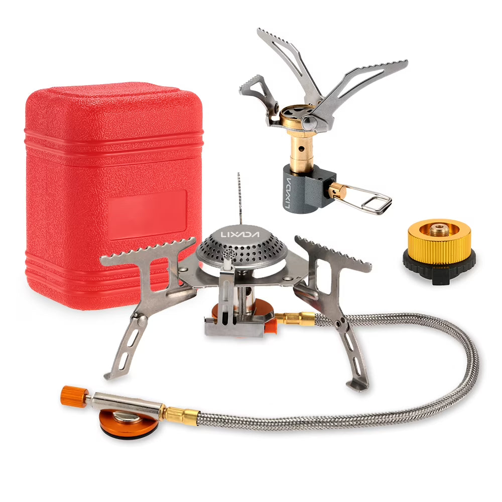 3000W Portable Camping Cookware Set with Gas Conversion Head Adapter V941