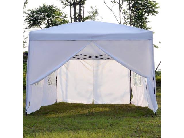 10x20 ft Pop Up Canopy Tent Gazebo with Sides - White N995617