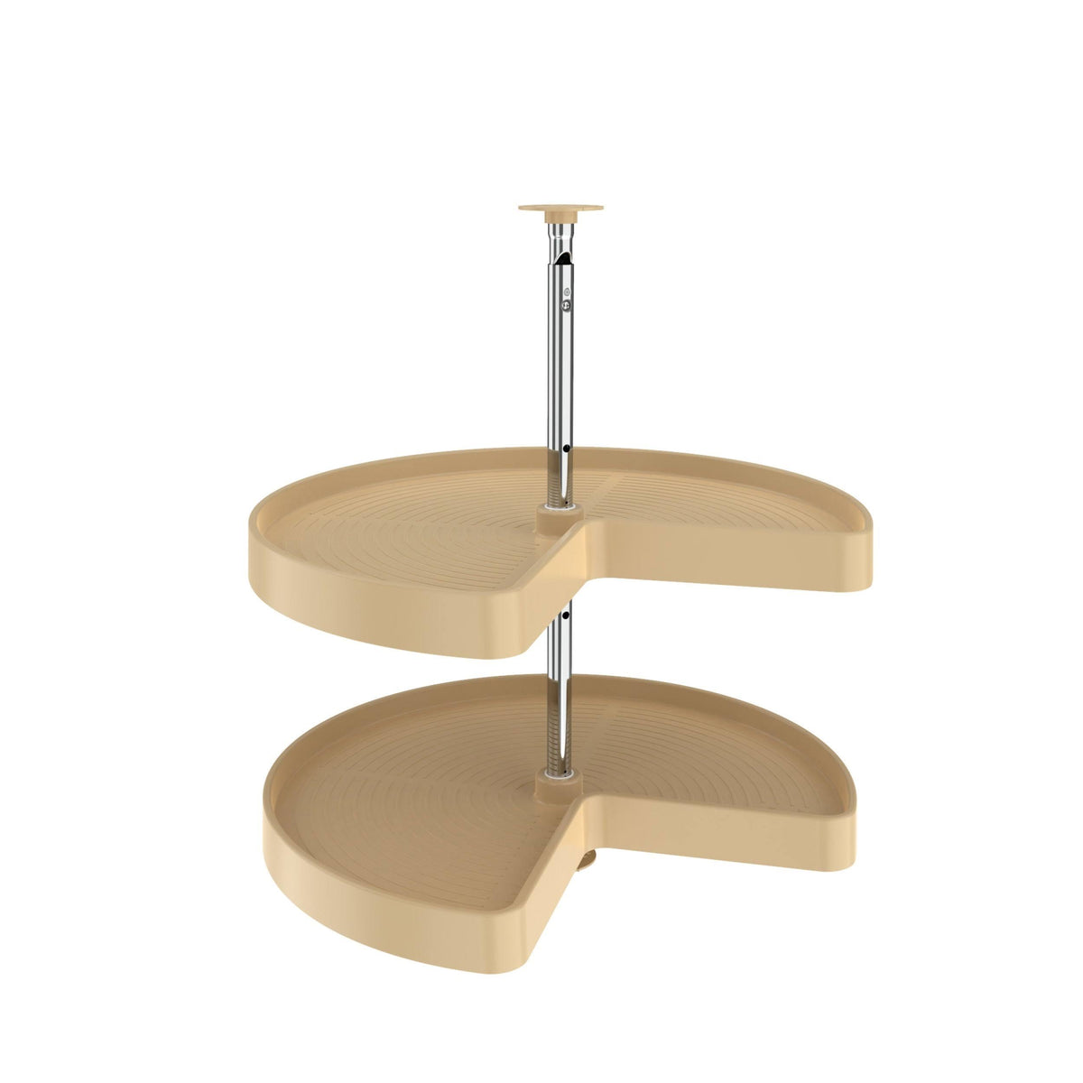 24x22 Almond Polymer Kidney Lazy Susan 2-Shelf I421450