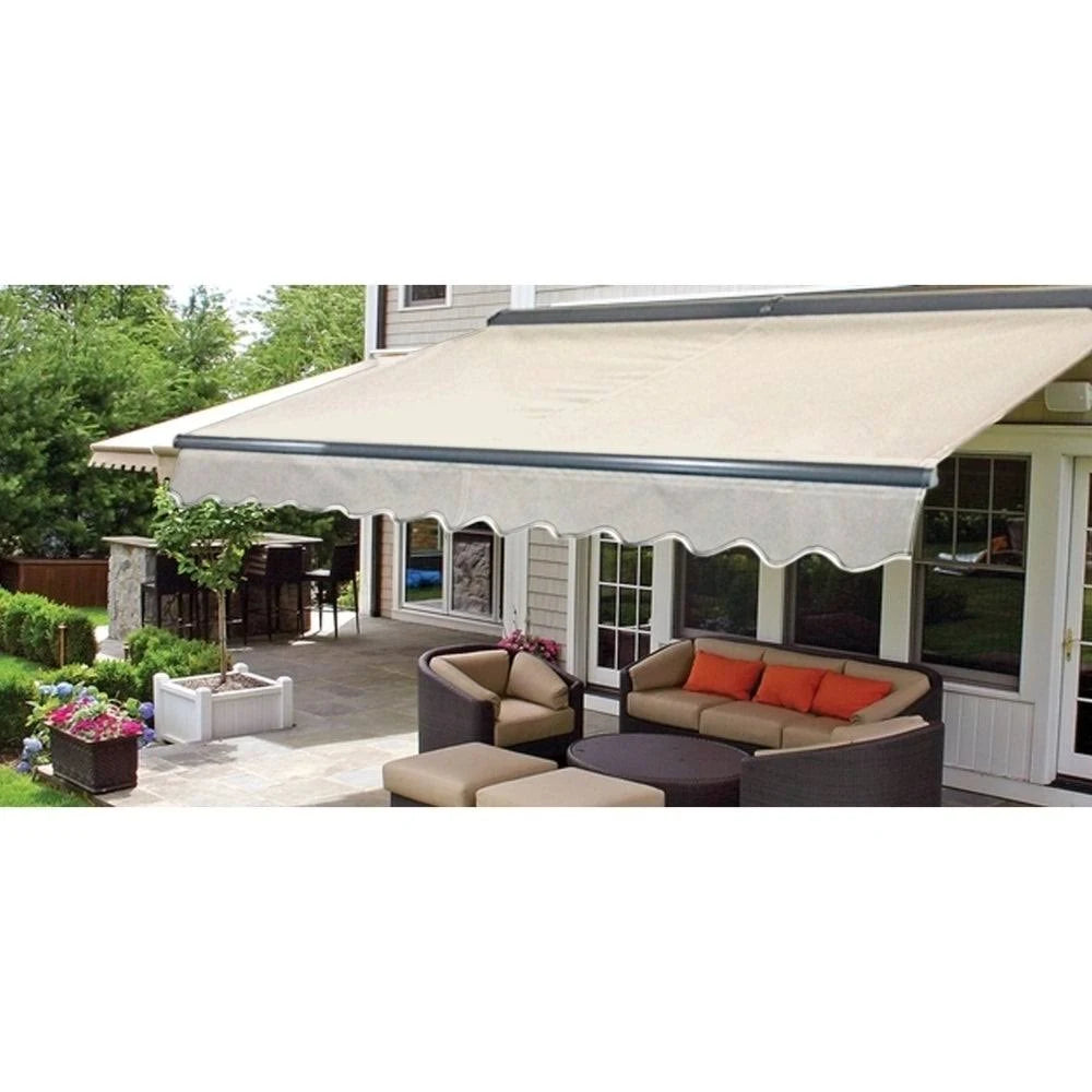 13x10 ft Half Cassette Retractable Patio Awning Ivory Y639646