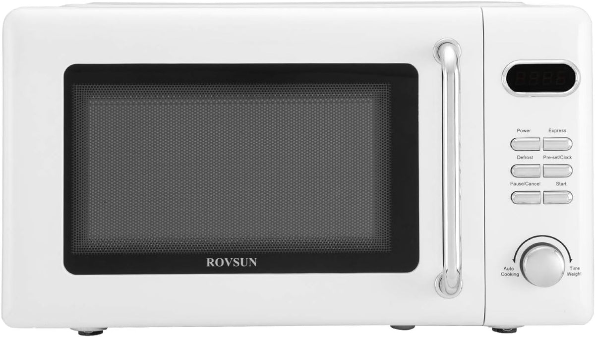 0.9 Cu.ft 900W Retro Countertop Microwave Oven White G440989