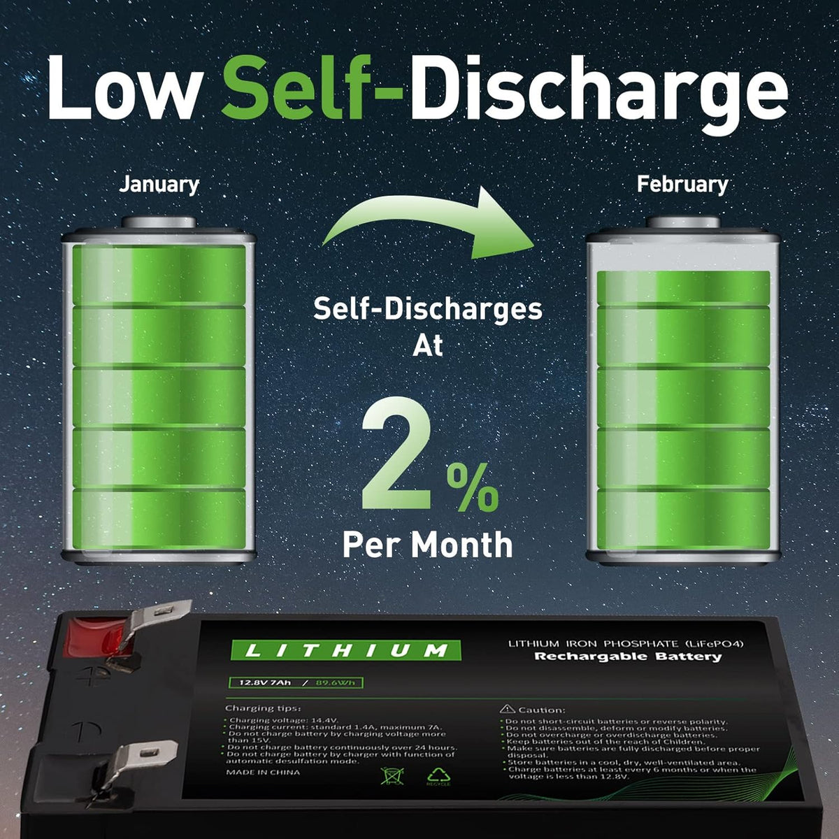 12V 7Ah LiFePO4 Deep Cycle Battery Z270172