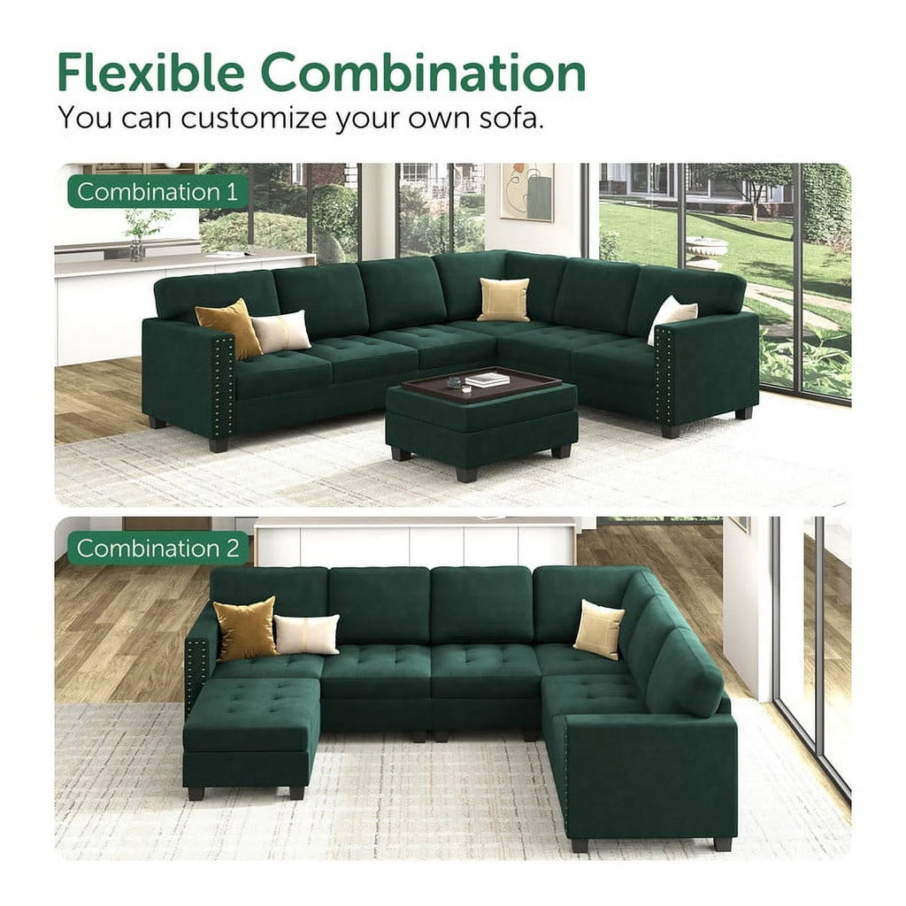 Oversized Convertible Sleeper Sectional Sofa with Storage G376
