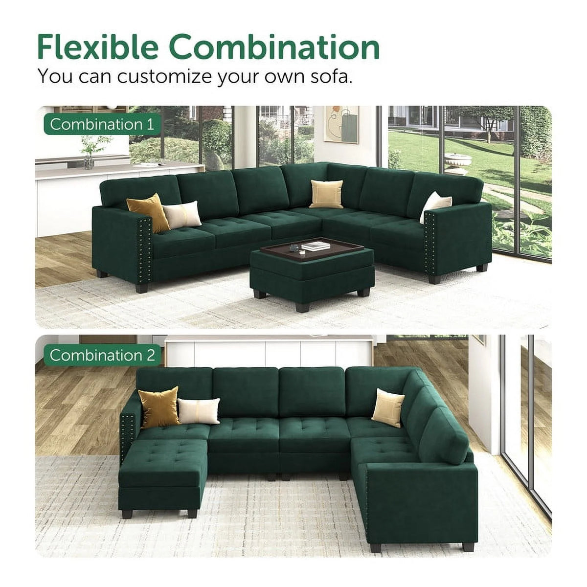 Oversized Convertible Sleeper Sectional Sofa with Storage G376