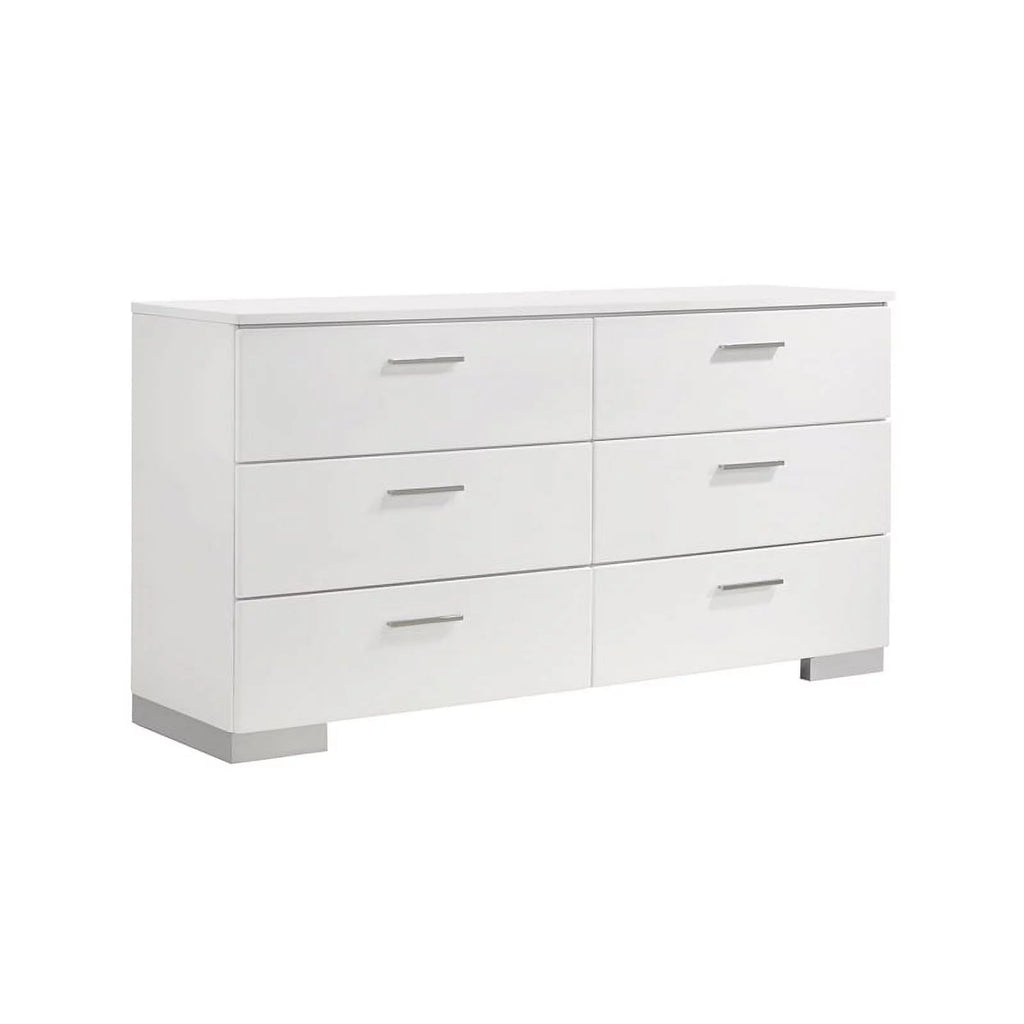 Queen Bedroom Set Glossy White F5823
