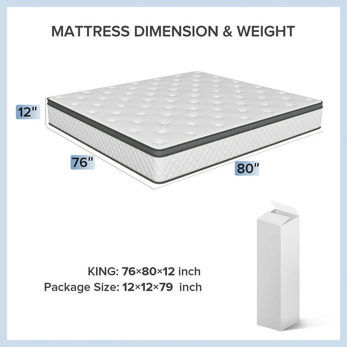 12 Inch Memory Foam Innerspring Hybrid Queen Mattress Y524924