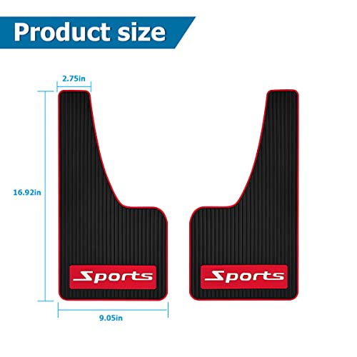 2Pcs PVC Black Mud Flaps Fender Splash Guards with Hardware Z827