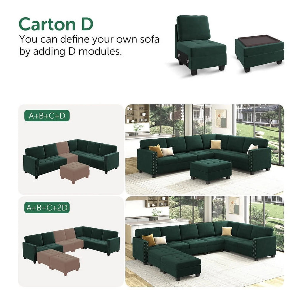 Oversized Convertible Sleeper Sectional Sofa with Storage G376