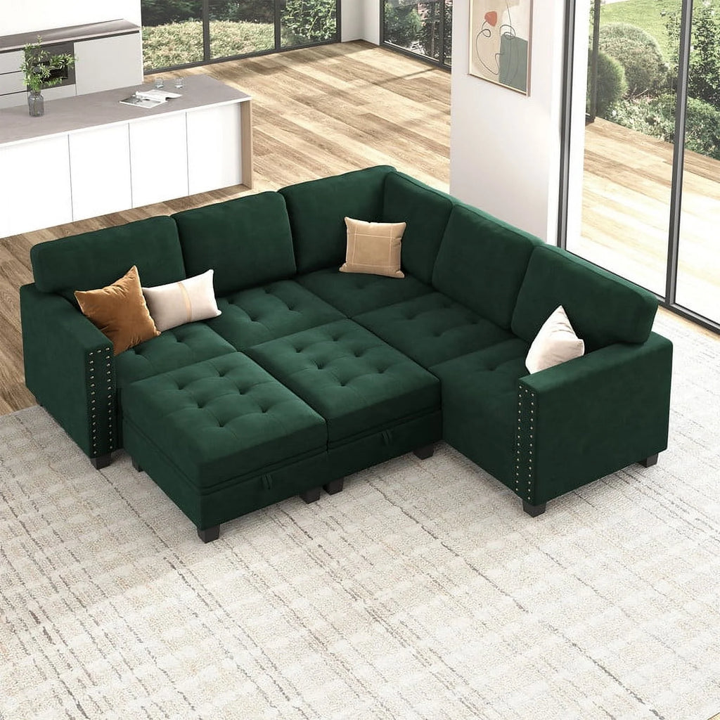 Oversized Convertible Sleeper Sectional Sofa with Storage G376