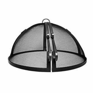 32x22 Carbon Steel Hinged Round Fire Pit Screen V603