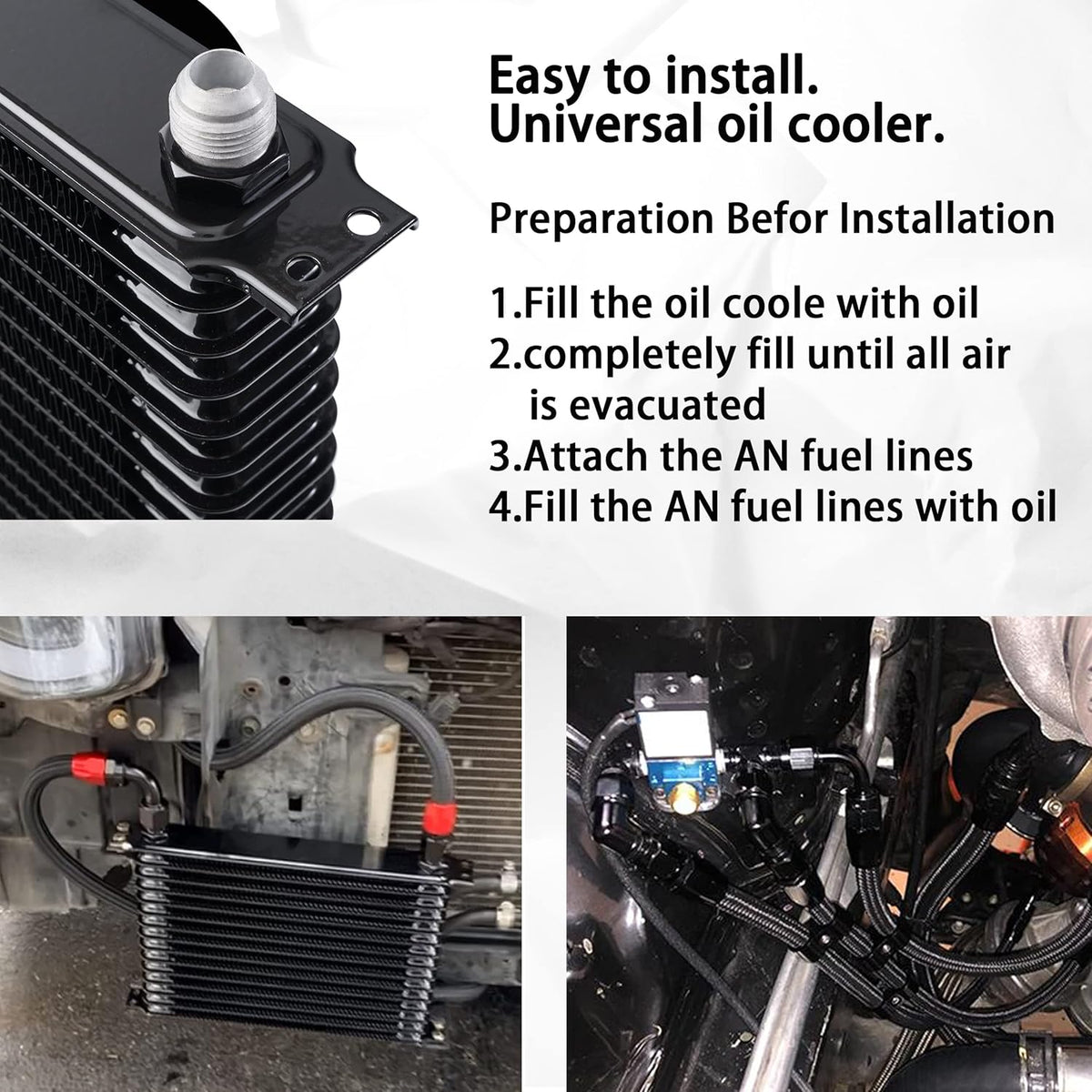 10 Row AN10 Stacked Plate Aluminum Oil Cooler Pack of 2 L687