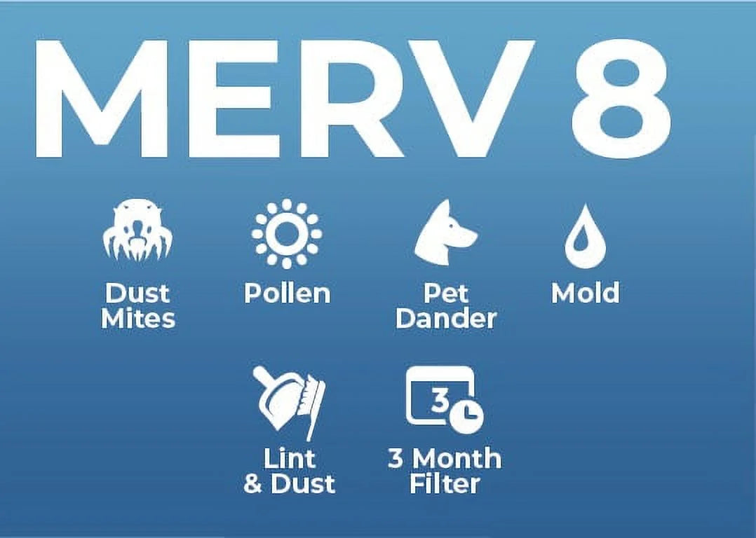 25x25x2 MERV 8 2" Air Filters, 3 Pack K700296