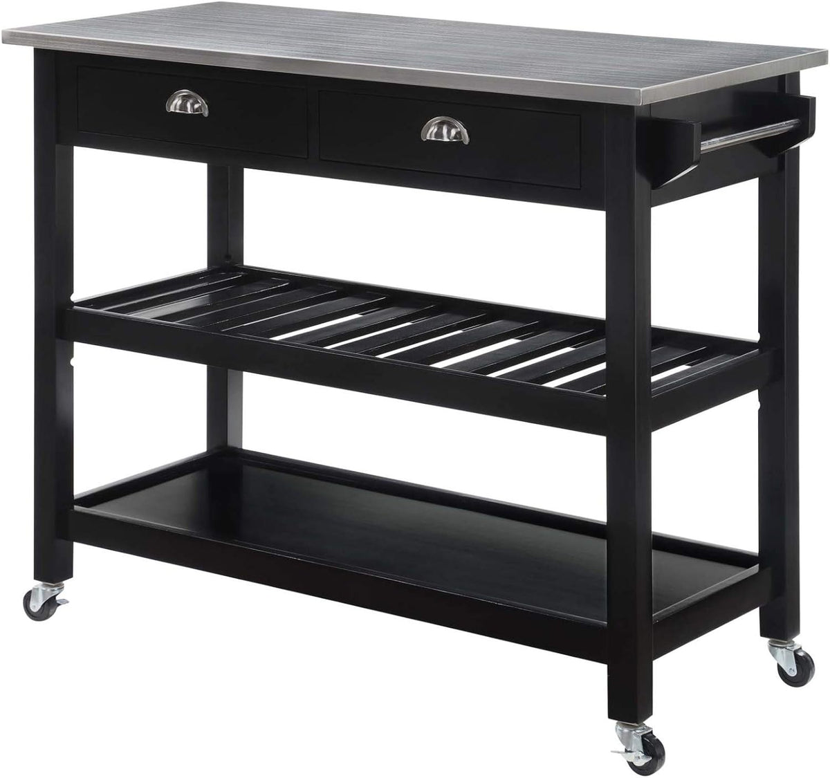 3-Tier Stainless Steel Kitchen Cart with Drawers C487
