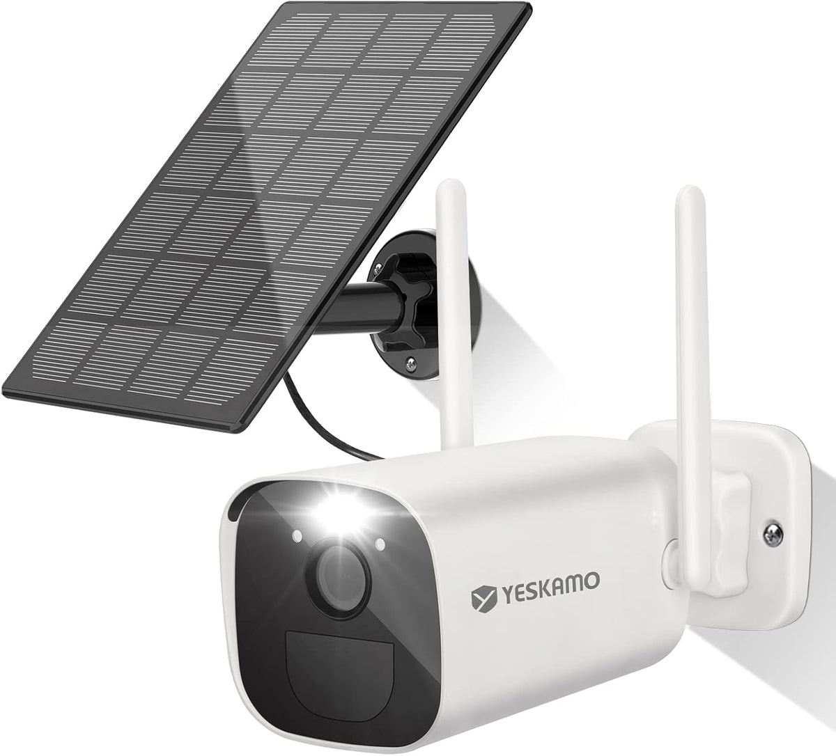 3MP Solar Security Camera Wireless Outdoor Spotlight HD Rechargeable Battery Powered WiFi IP Camera Color Night Vision Wire-Free 2 Way Audio Video Camera AI Human Detection Siren Q948981