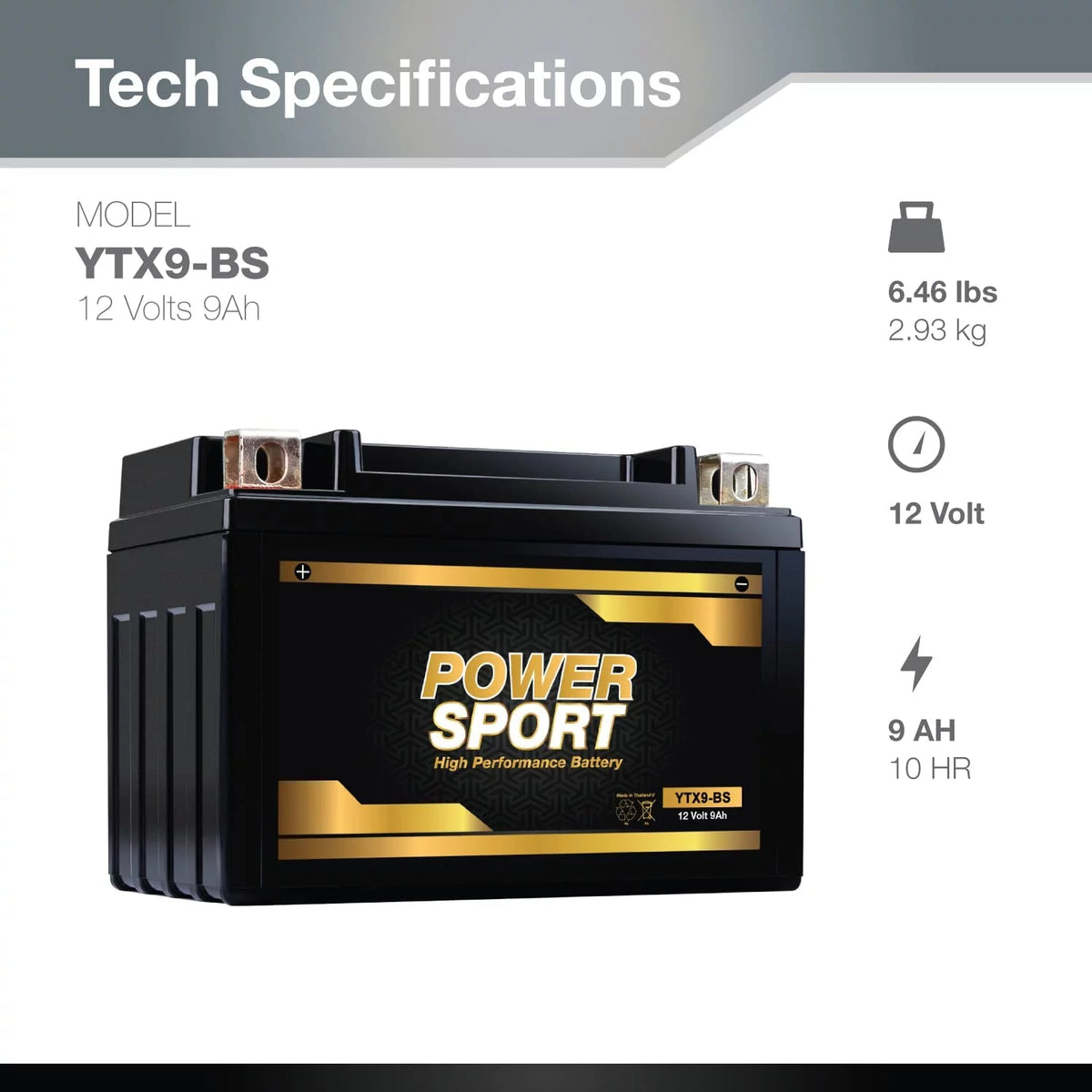 12v 9ah Replacement Motorcycle Battery U7141