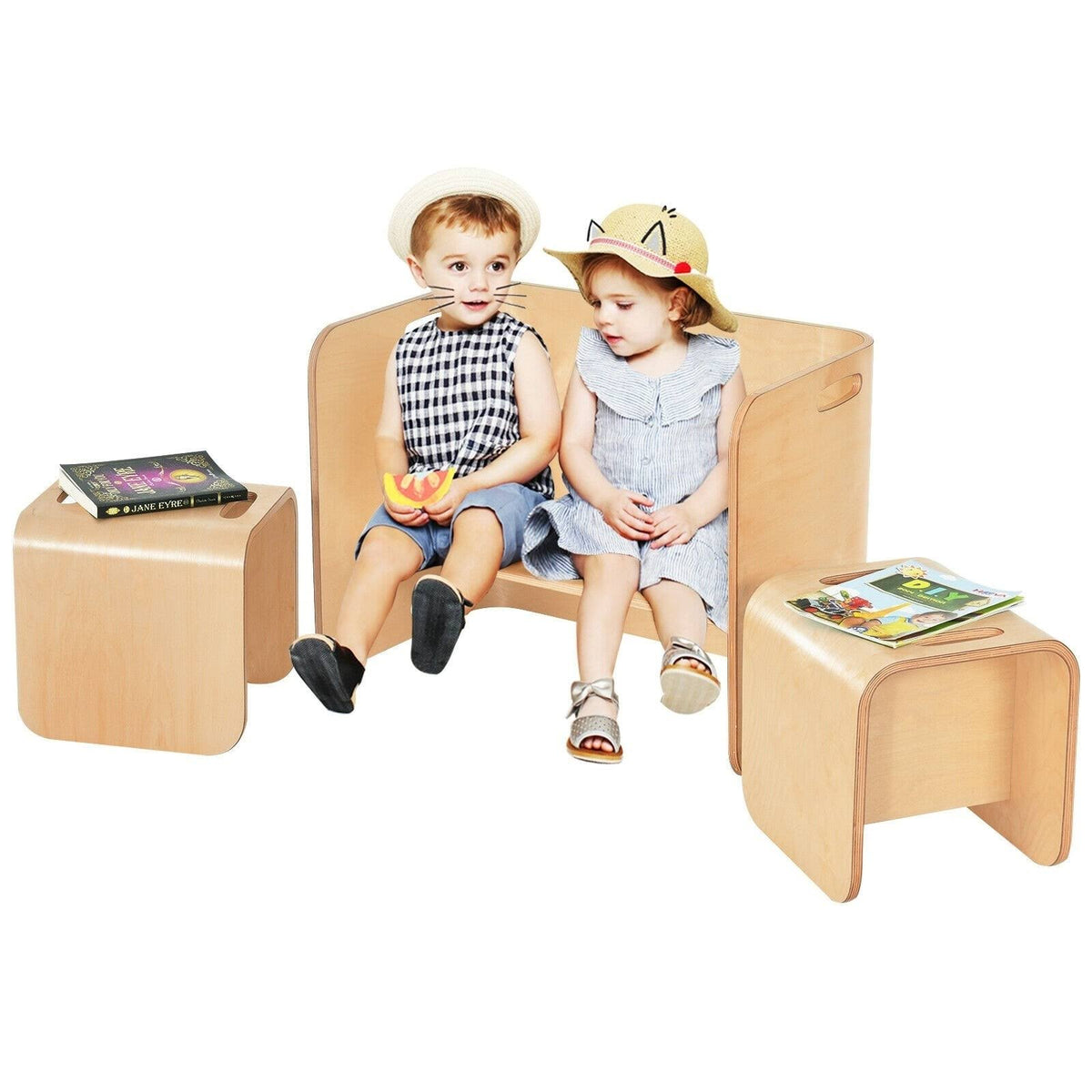 3 Piece Kids Wooden Table and Chair Set X670