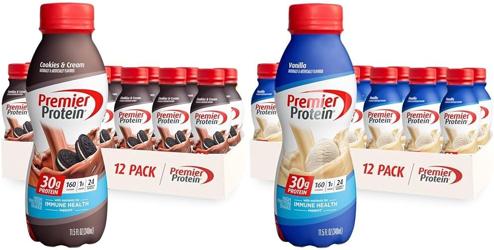 12 Packs Premier Protein Shake Cookies & Cream and Vanilla V33127