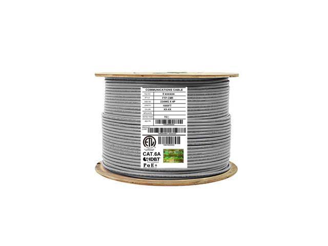 1000 ft Bulk Cat6a Shielded FTP Pure Copper Cable Reel Q4378