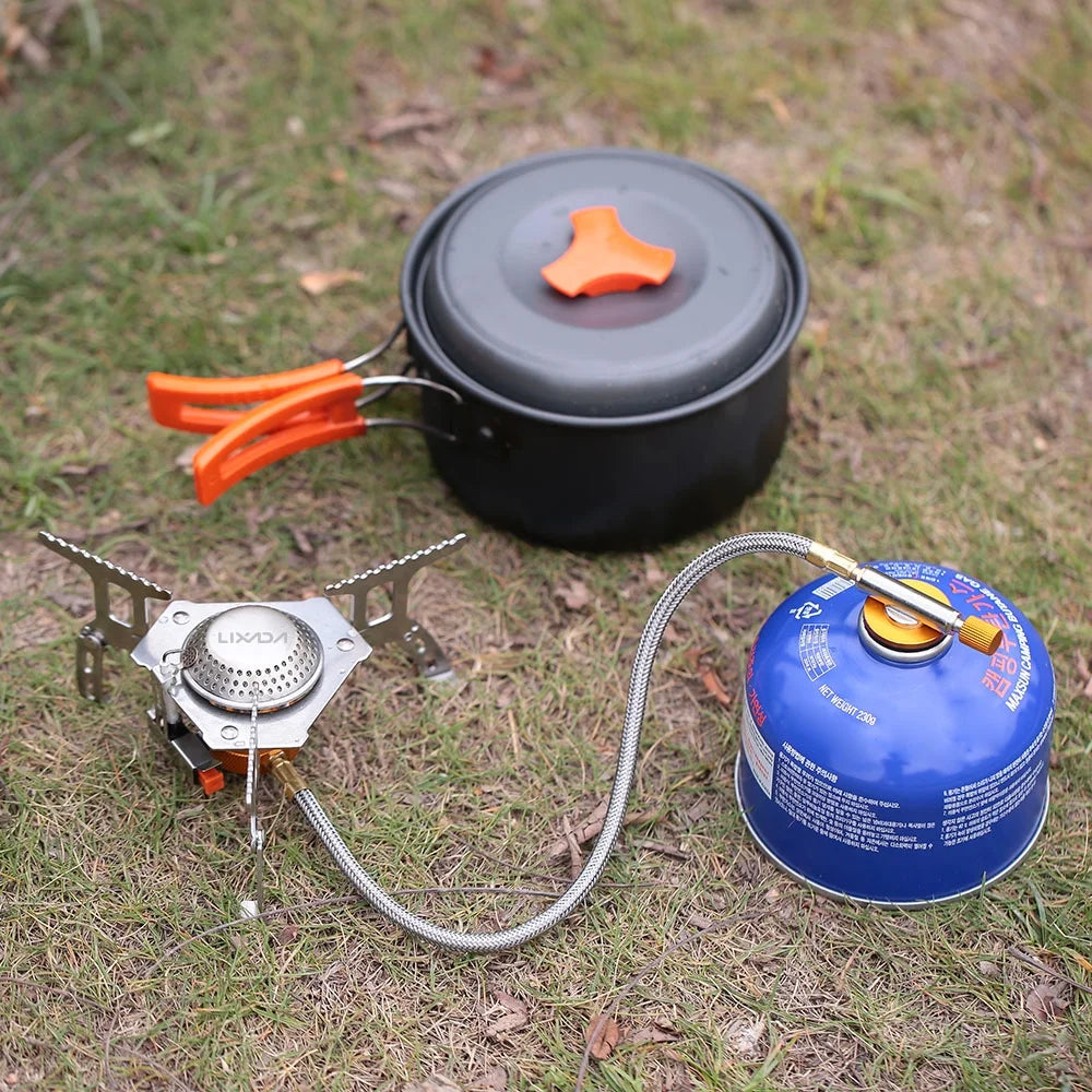 3000W Portable Camping Cookware Set with Gas Conversion Head Adapter V941