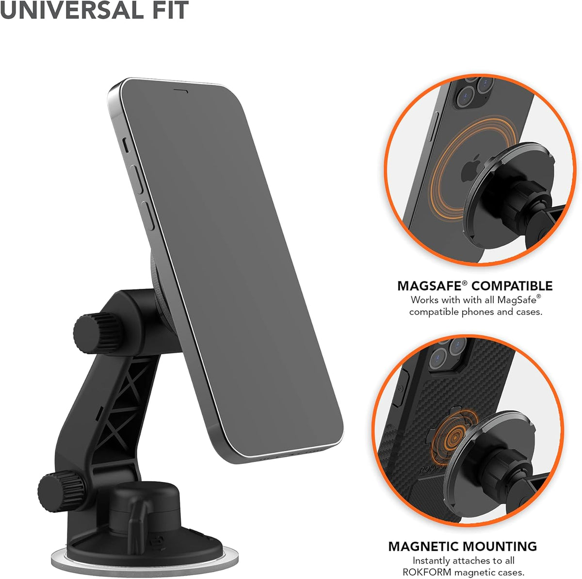 Adjustable Magnetic Windshield Phone Mount U4185