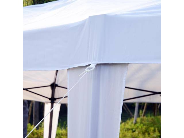 10x20 ft Pop Up Canopy Tent Gazebo with Sides - White N995617