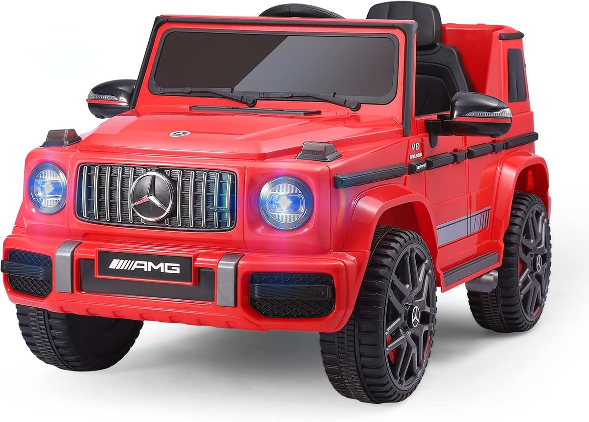 12V Kids Ride On Car with Remote Control, Spring Suspension, Safety Lock, LED, Red E4343