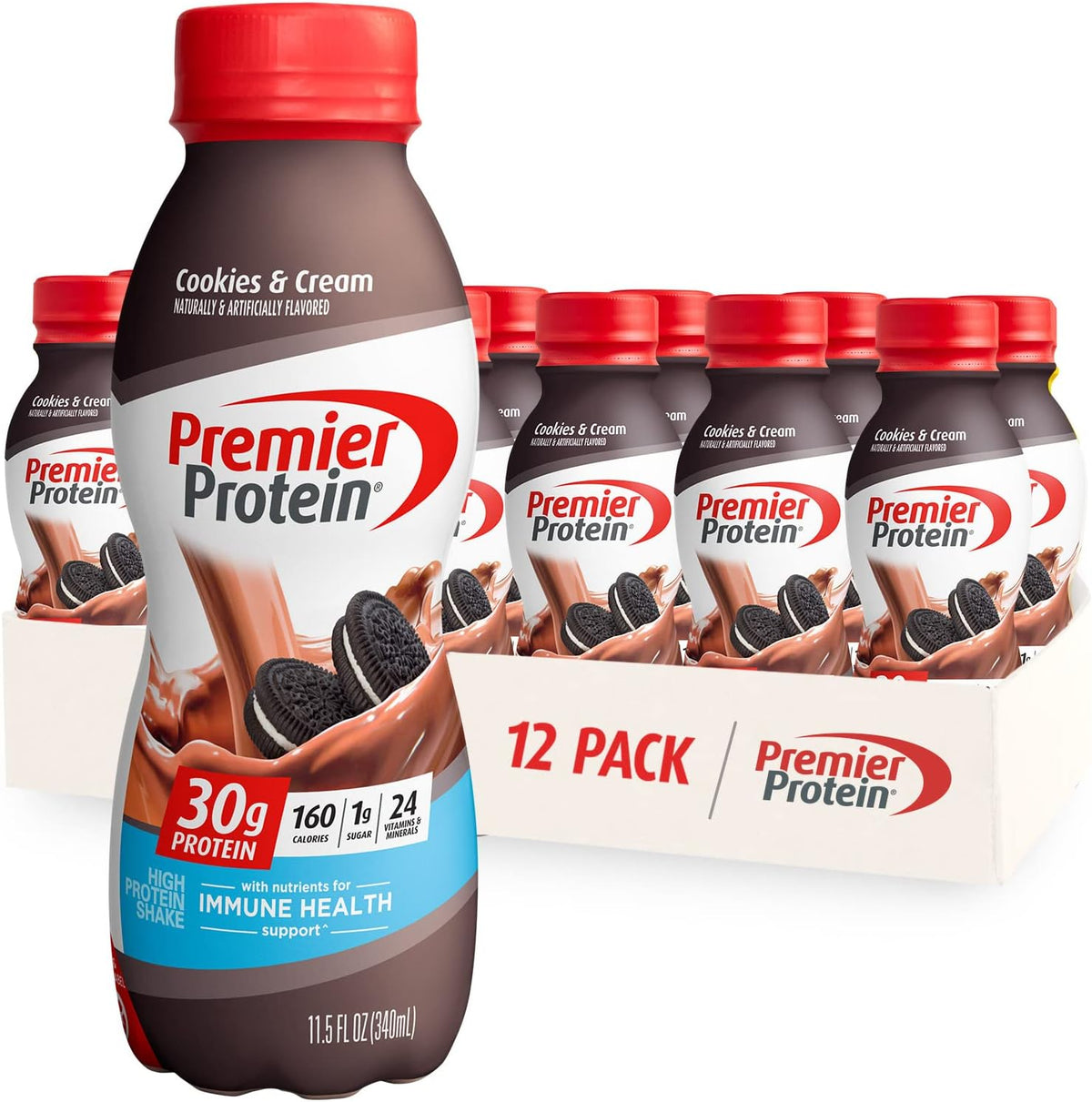 12 Packs Premier Protein Shake Cookies & Cream and Vanilla V33127