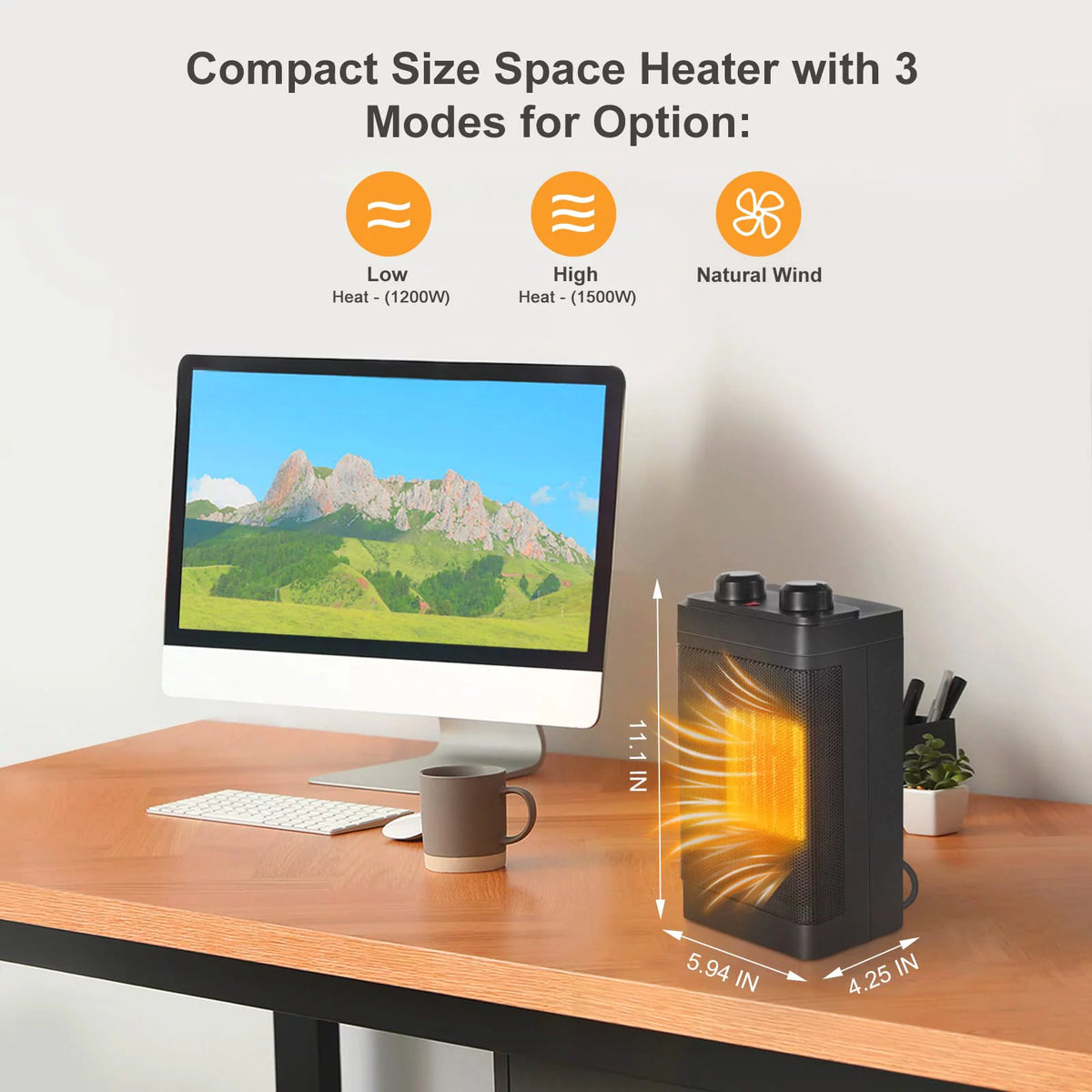 1500-Watt Ceramic Oscillating Space Heater Q424775