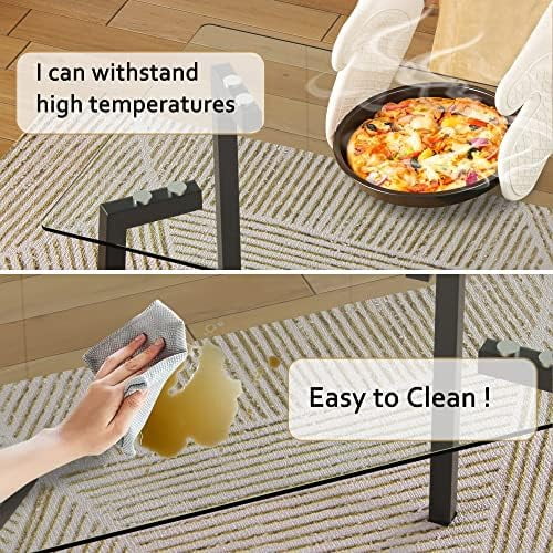 Clear Tempered Glass Dining Table with Metal Legs W16274