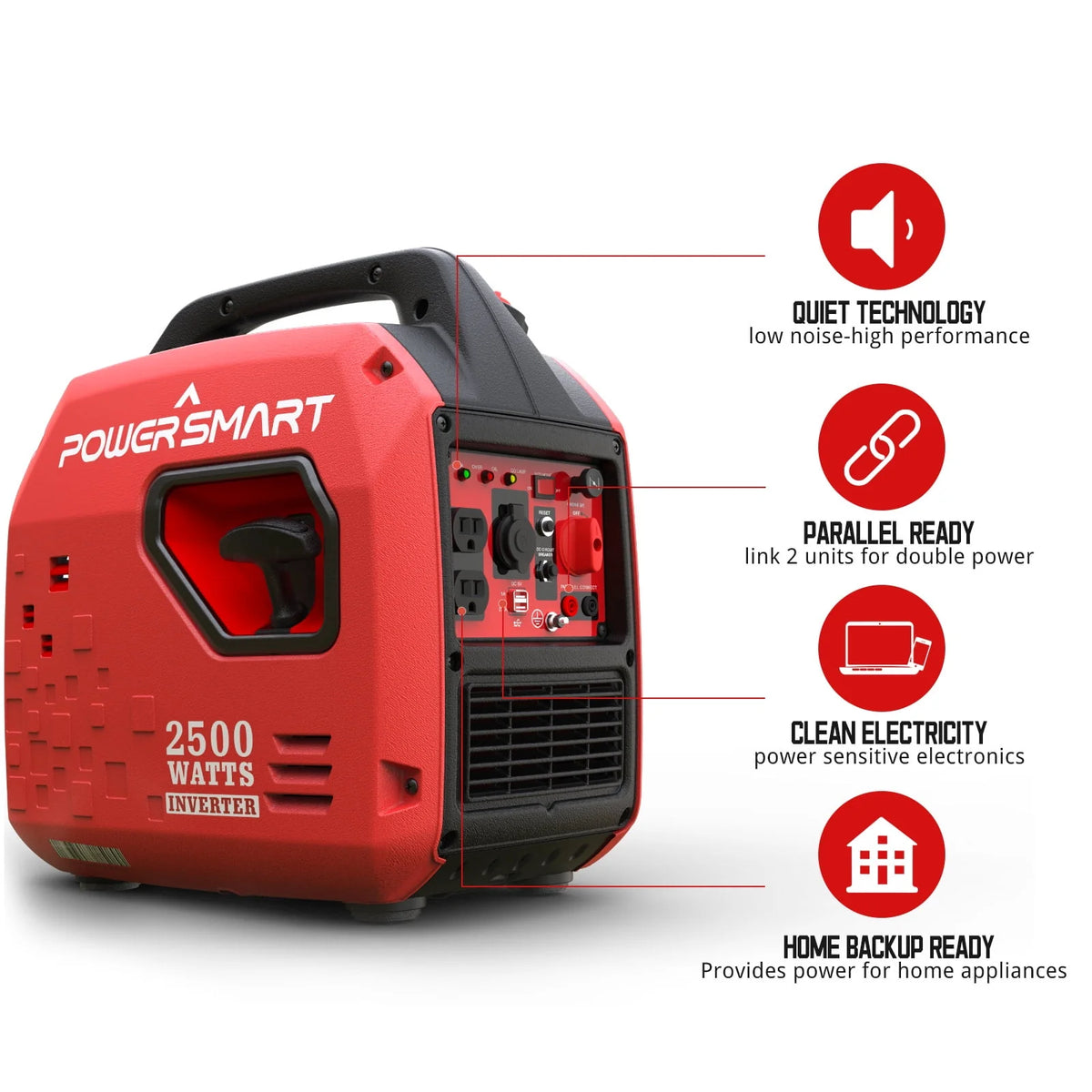 2500Watt Portable Inverter Gas Powered Generator E5175