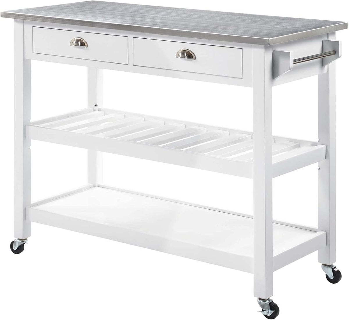 3-Tier Stainless Steel Kitchen Cart with Drawers C487