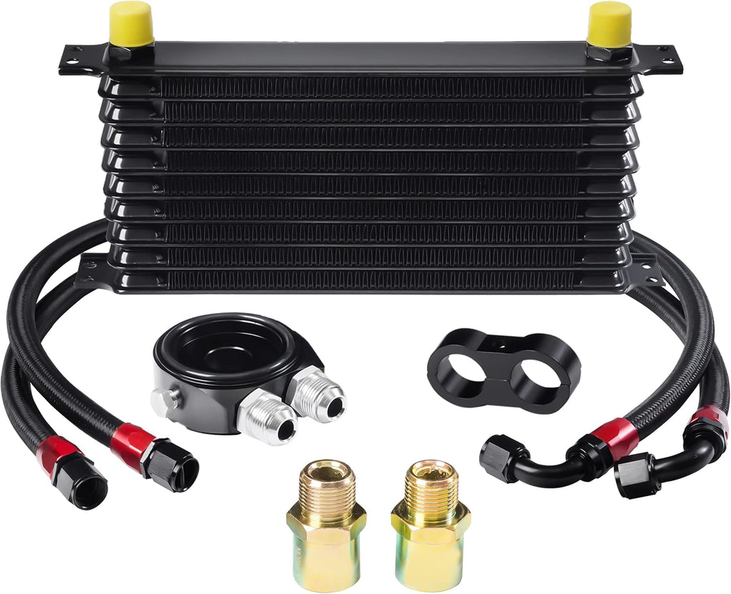 10 Row AN10 Stacked Plate Aluminum Oil Cooler Pack of 2 L687