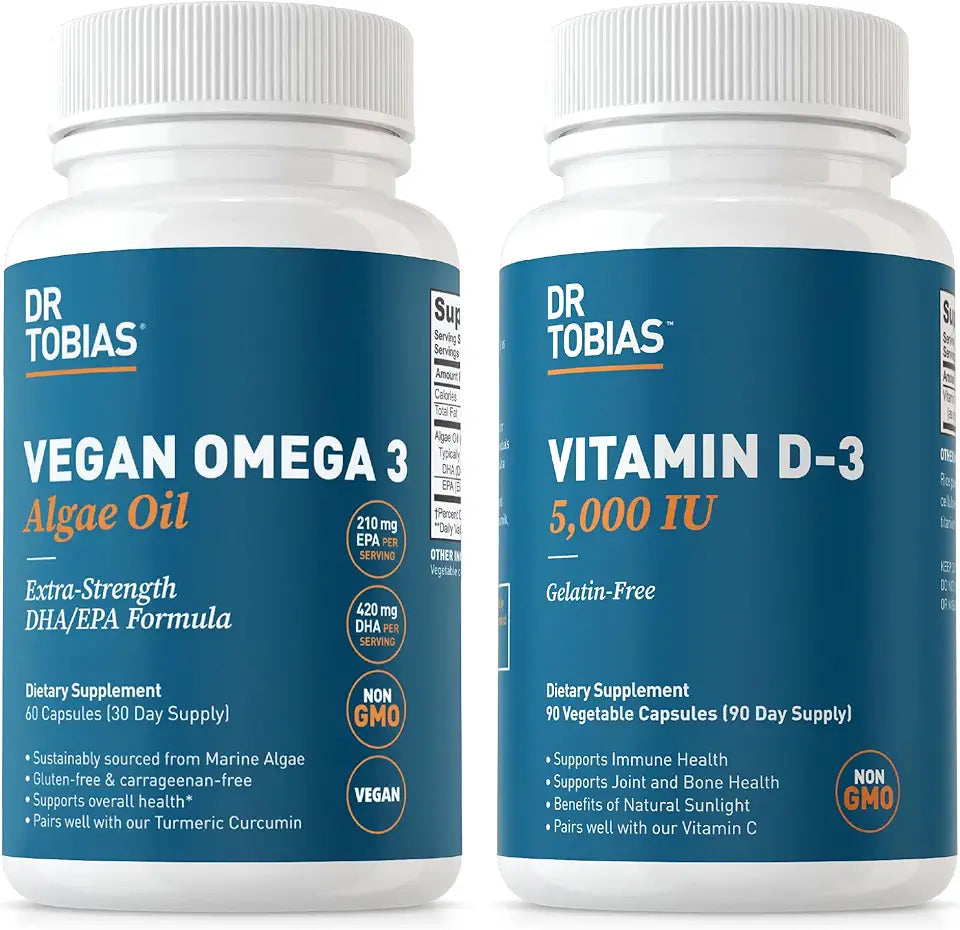 Vegan Omega 3 Algae Oil and Vitamin D3 5000 IU R615