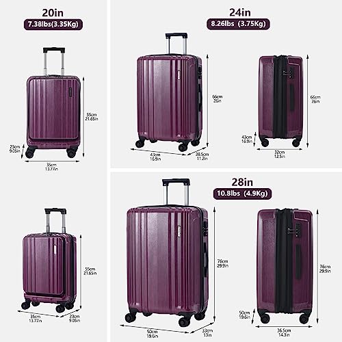 21 Inch Hardshell Carry on Luggage with Laptop Pocket T622233