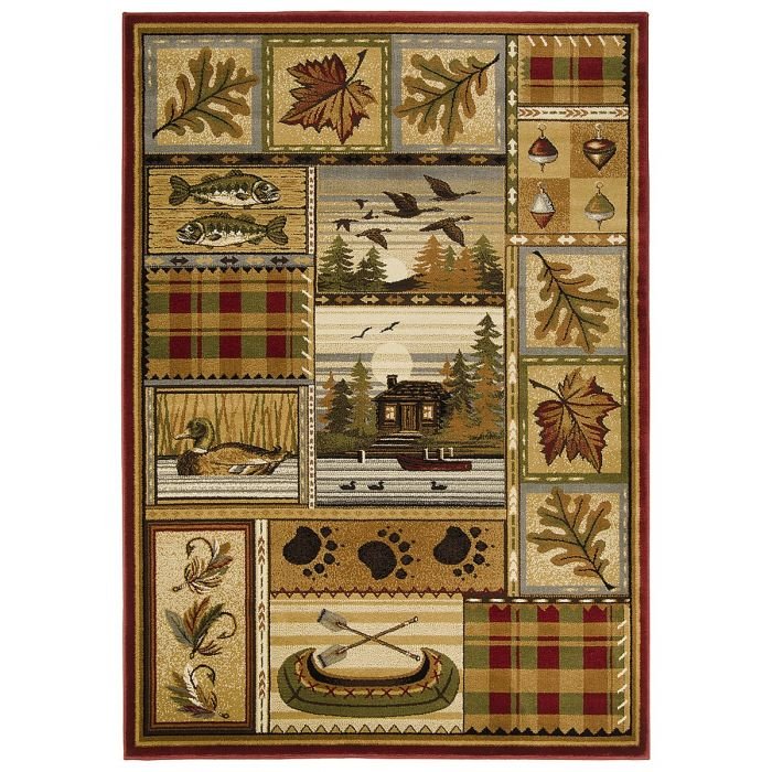 Beige/Multicolor Cabin Area Rug S493558