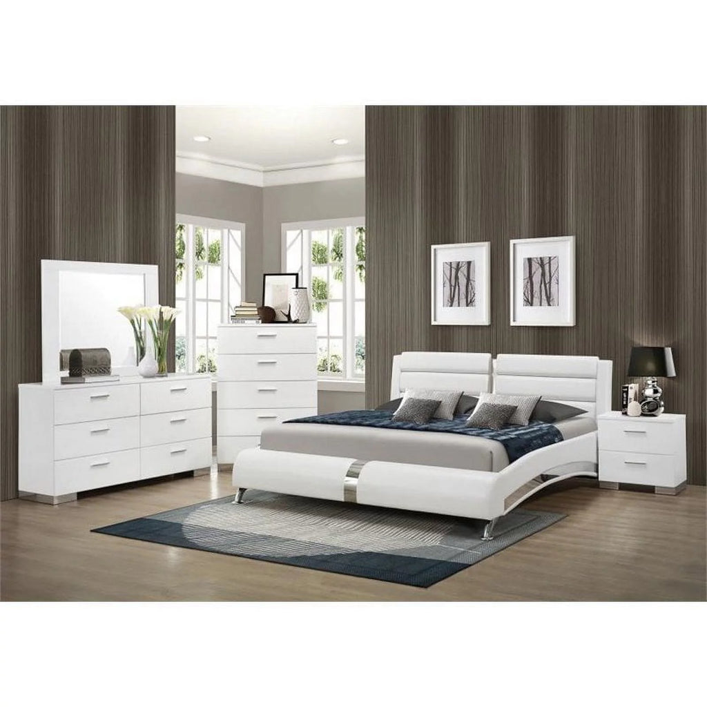 Queen Bedroom Set Glossy White F5823