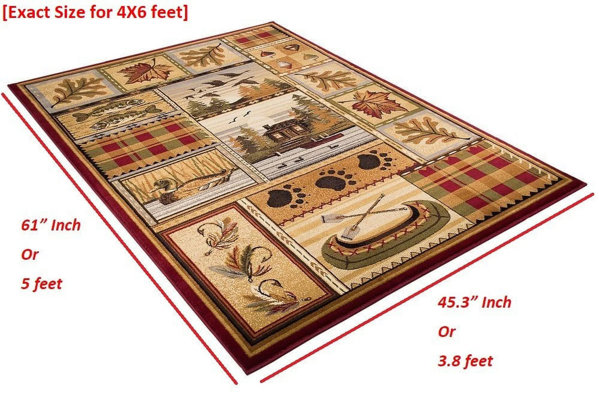 Beige/Multicolor Cabin Area Rug S493558