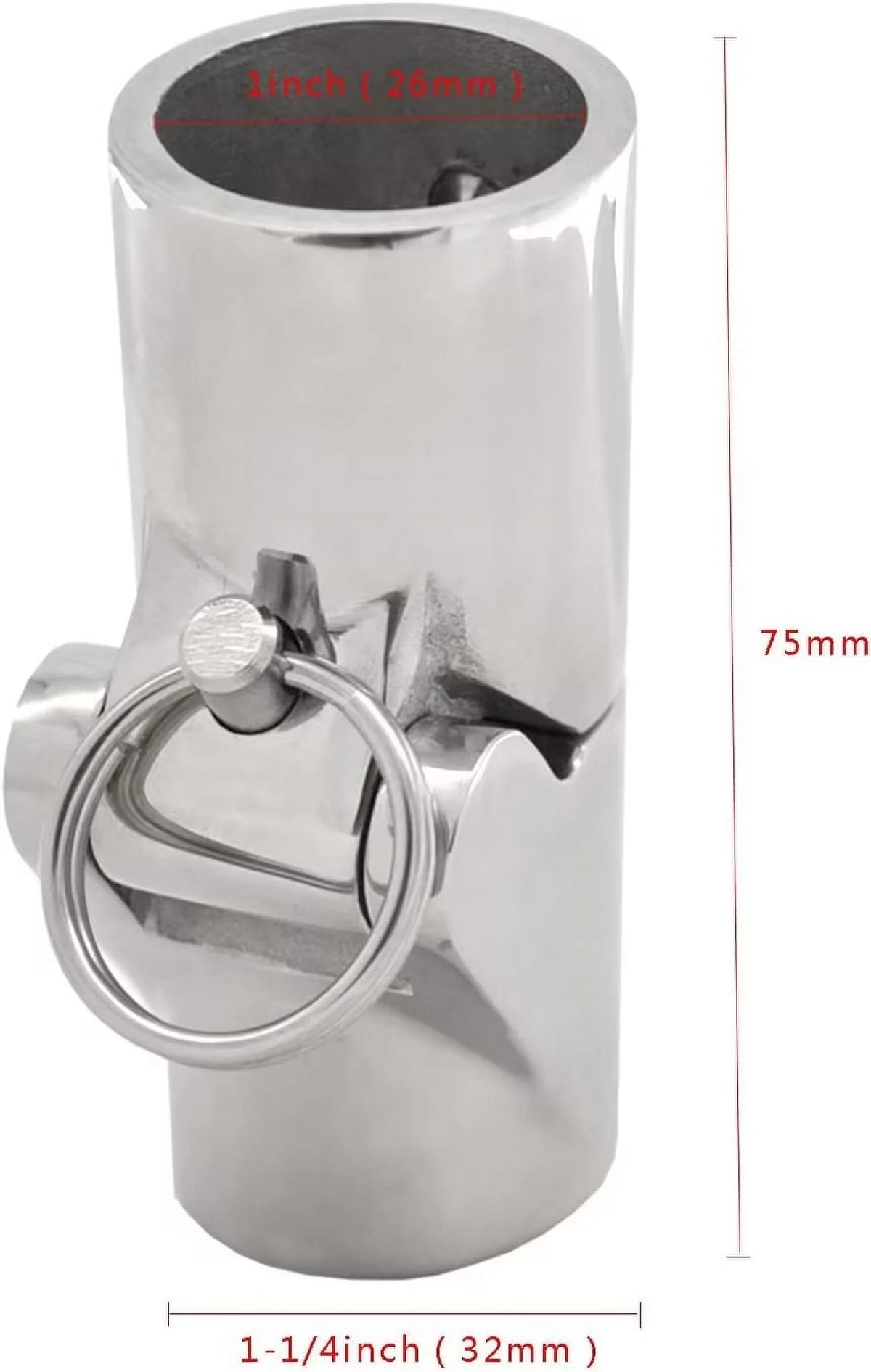 316SS Marine Grade Boat Pipe Connector 1" Handrail Fitting Folding Swivel Coupling Tube Joint R757