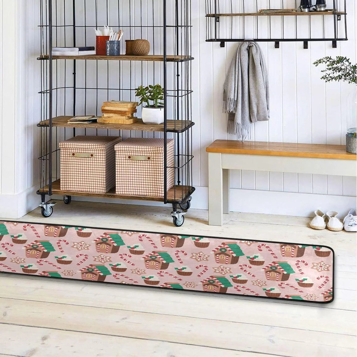 2'x6' Christmas Gingerbread Runner Rug with Rubber Backing Z23608