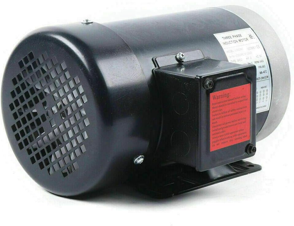 3 Phase 2HP Electric Motor, 3450 RPM, 56 Frame, 5/8" Shaft Diameter, TEFC V450