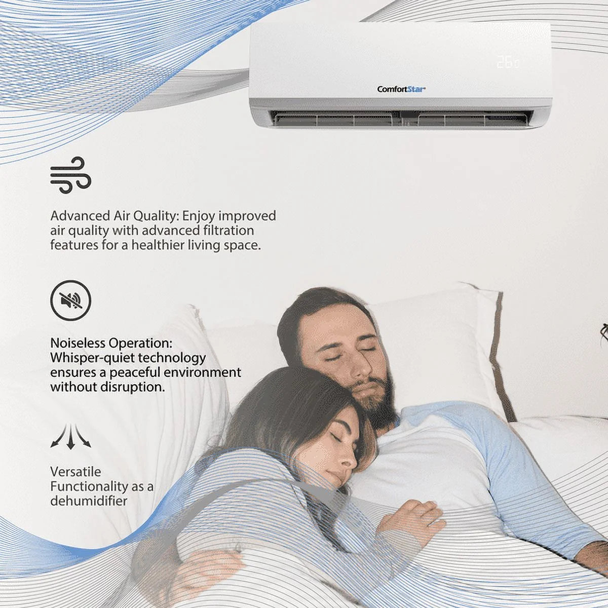 18,000 BTU 22 SEER2 Ductless Mini-Split Air Conditioner Heat Pump 220V F13539